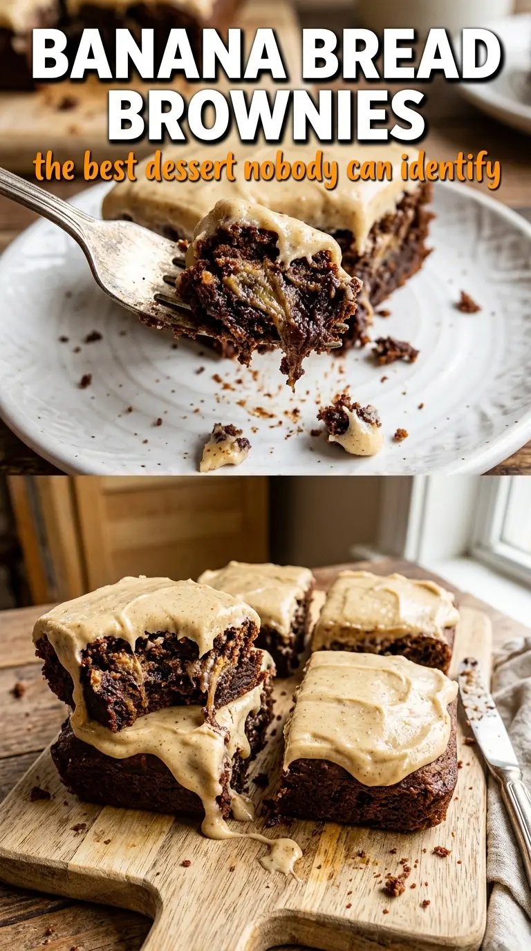 Banana Bread Brownies fudgy glazed