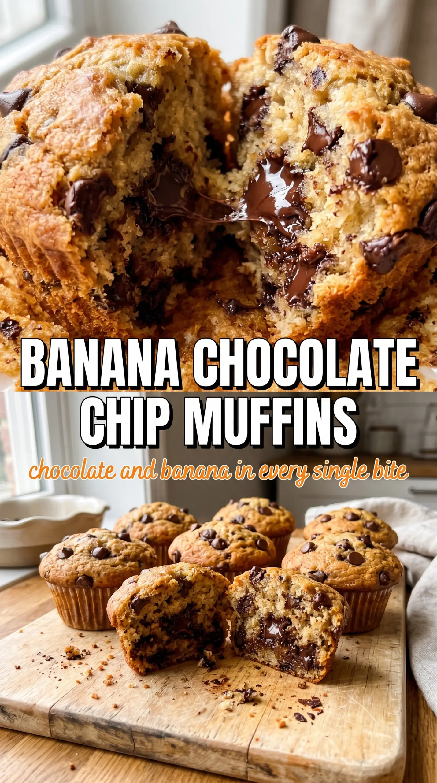 Banana Chocolate Chip Muffins moist bakery-style chocolatey