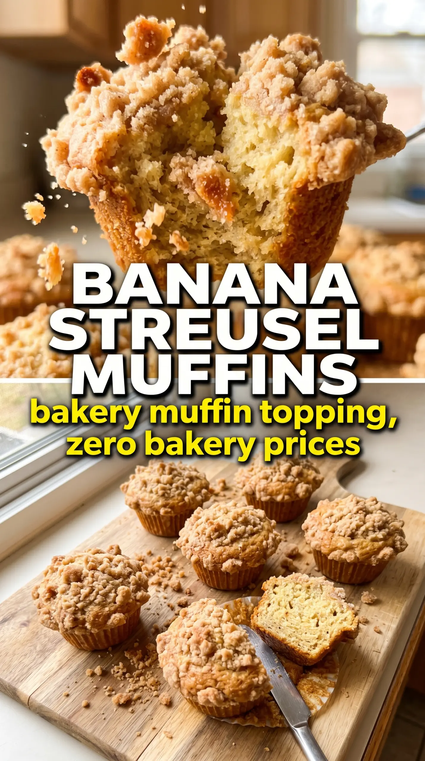Banana streusel muffins bakery-tall crumbly cinnamon