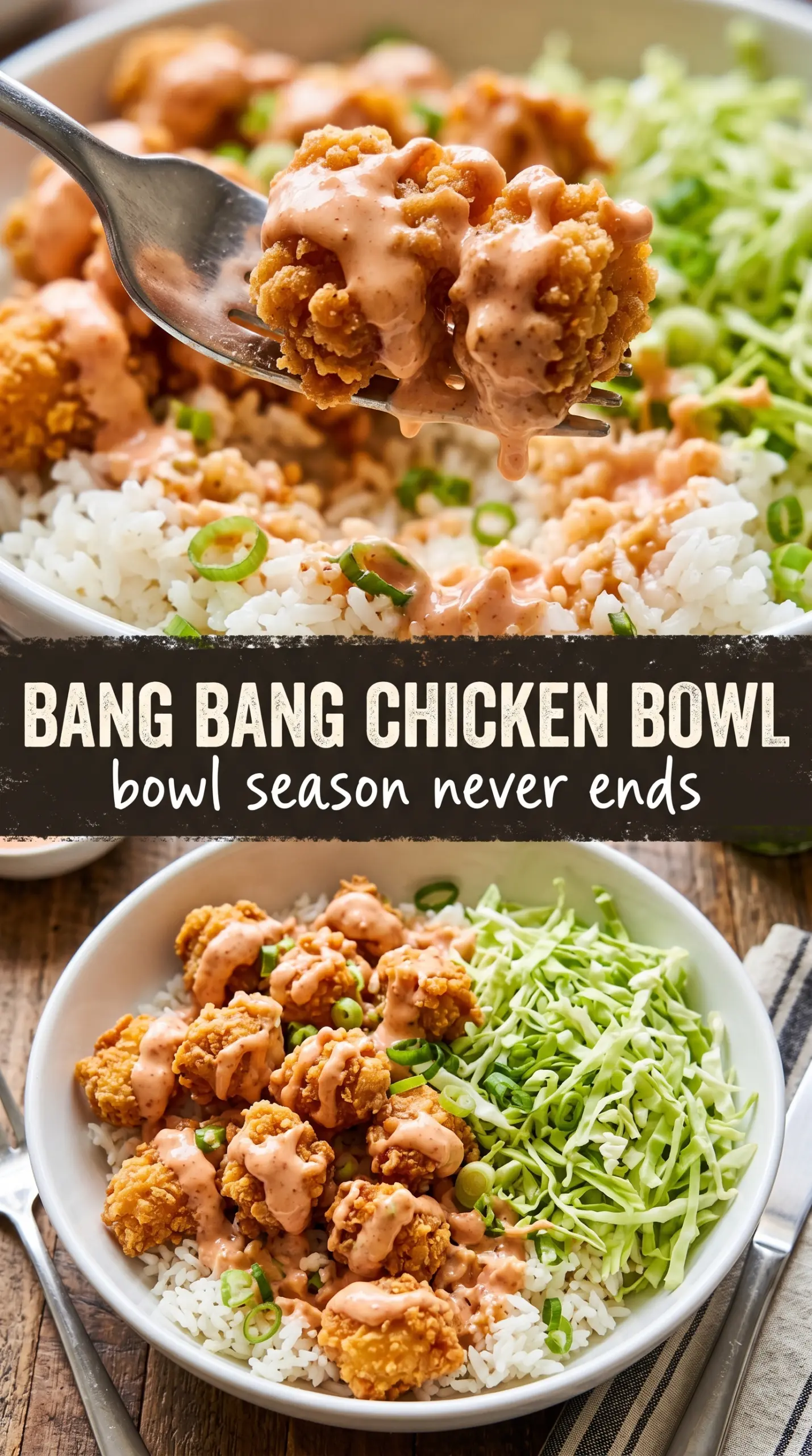 Bang Bang Chicken Bowl crispy spicy colorful