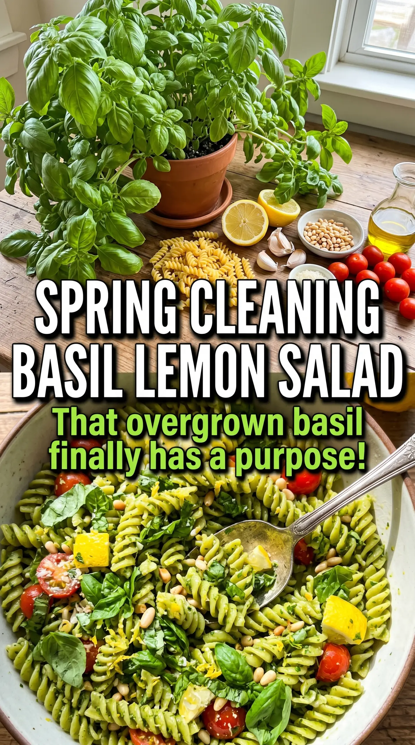 Basil Lemon Pasta Salad fresh citrus herb