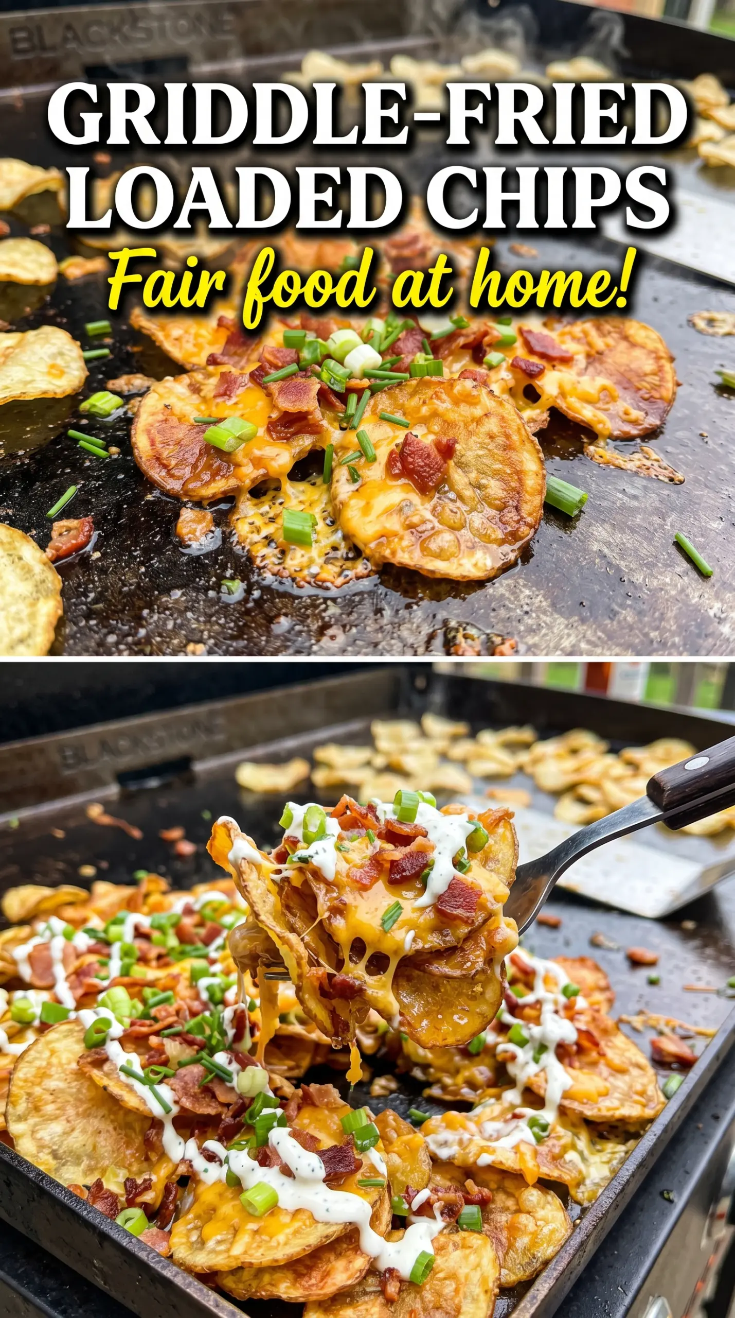 Blackstone loaded potato chips crispy cheesy bacon