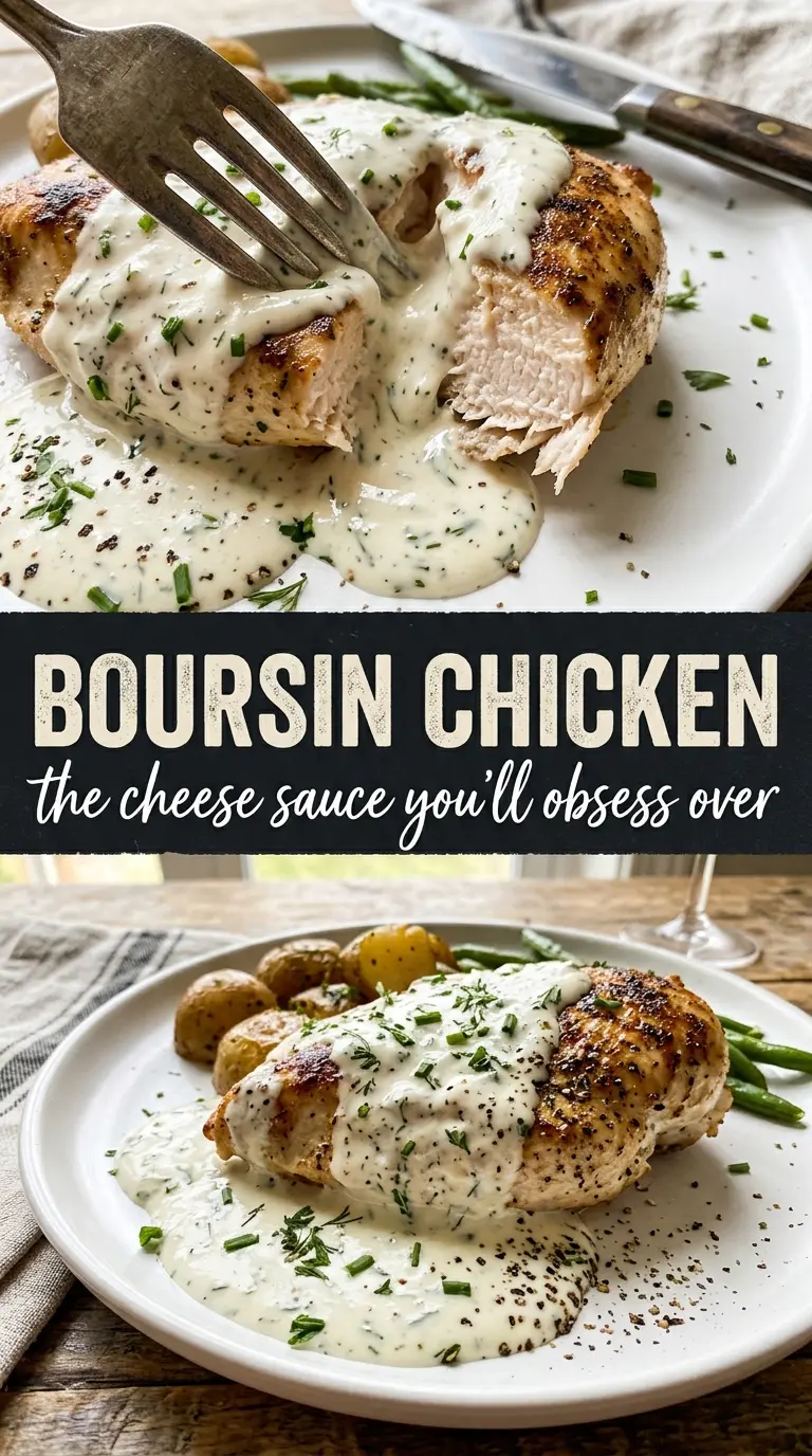 Boursin chicken creamy herb sauce