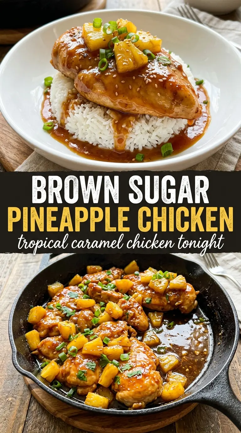 Brown Sugar Pineapple Chicken sticky glazed chicken