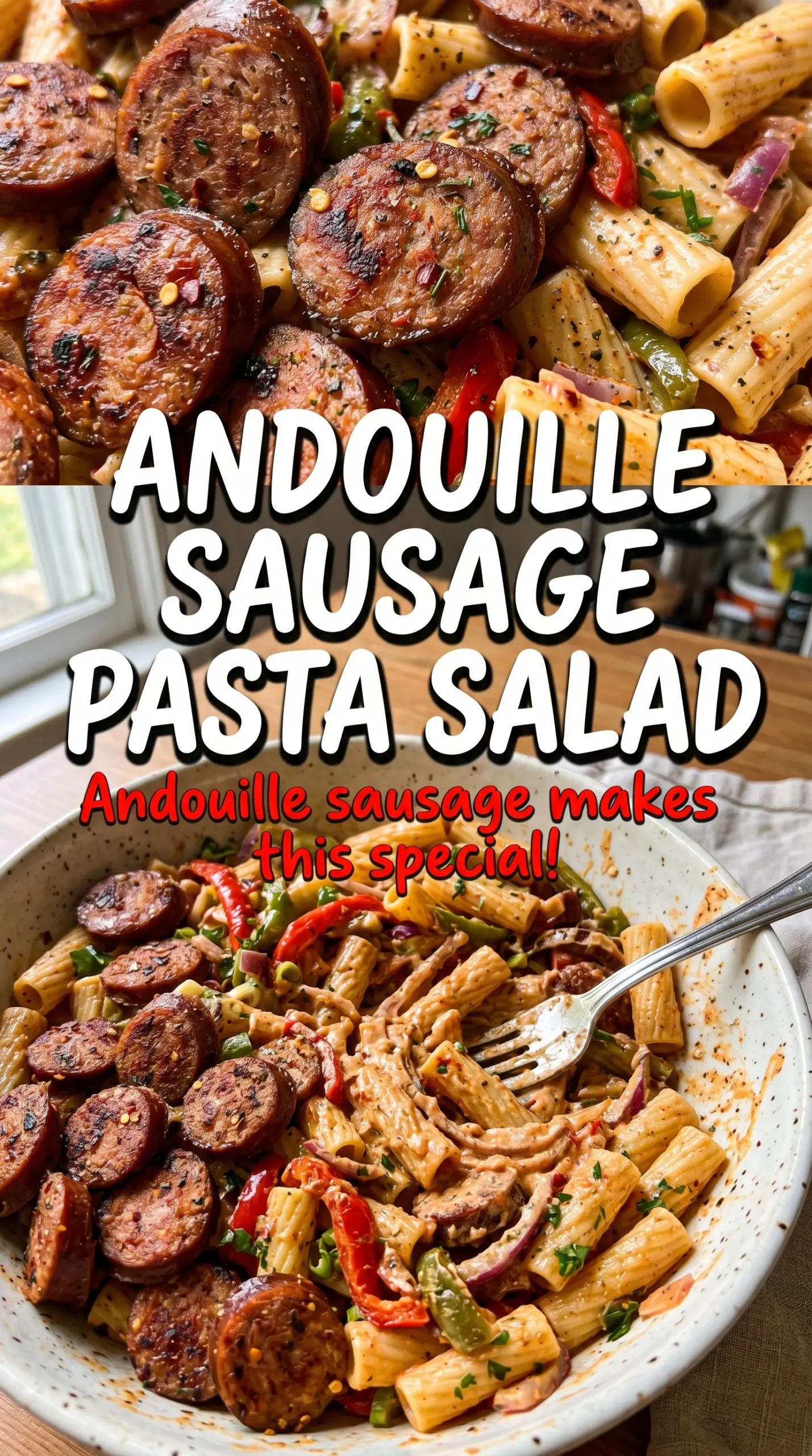 Cajun pasta salad smoky colorful bold