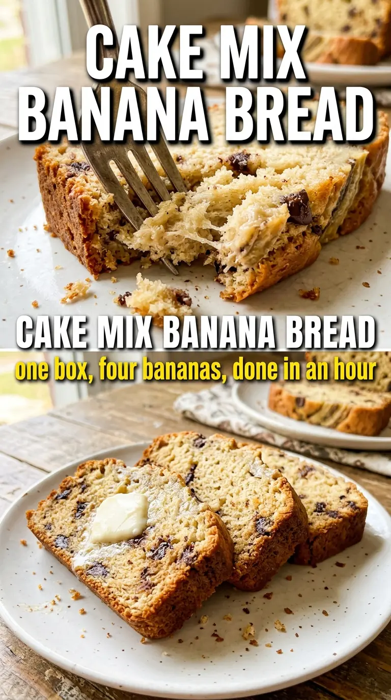 Cake mix banana bread golden fluffy