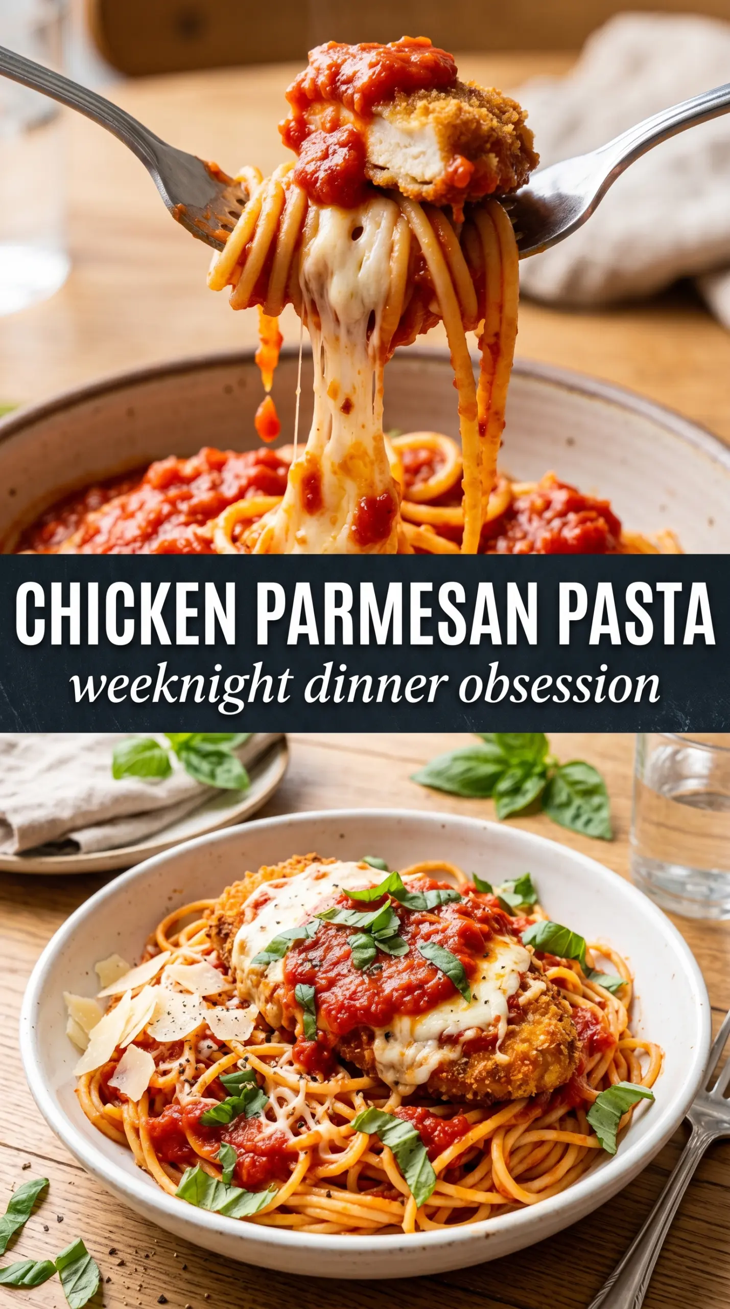 Chicken Parmesan Pasta cheesy baked pasta