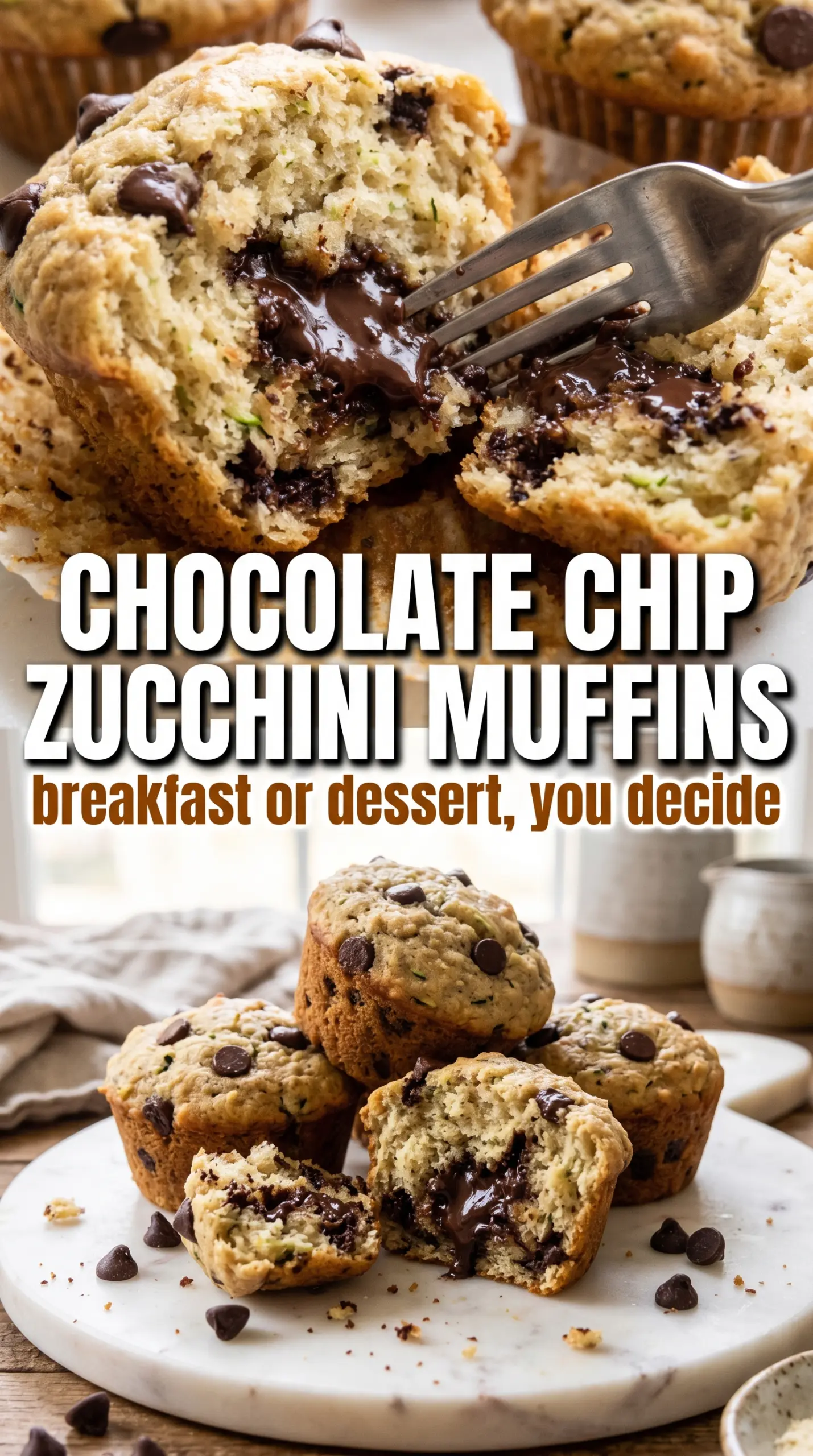 Chocolate Chip Zucchini Muffins moist chocolate-studded