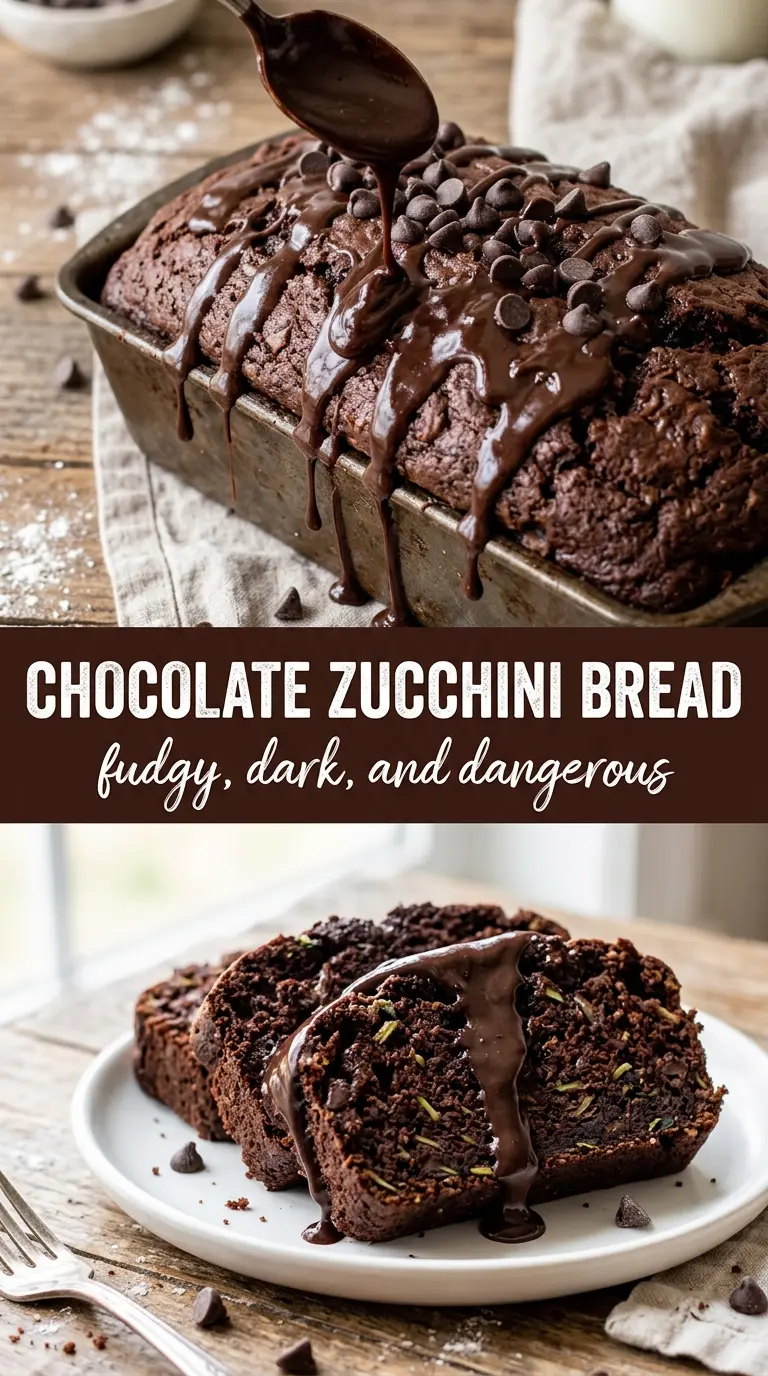 Chocolate zucchini bread fudgy chocolate chip loaf
