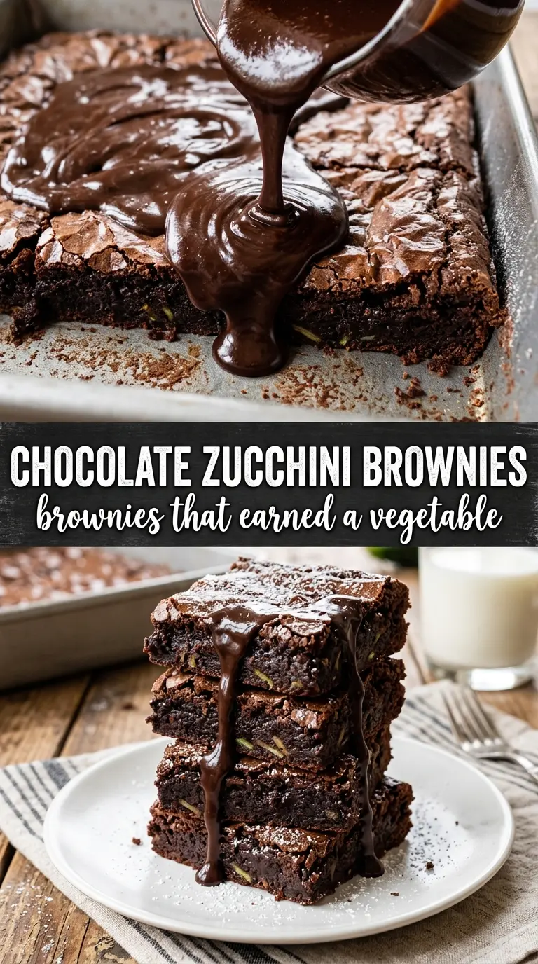 Chocolate Zucchini Brownies fudgy moist glossy