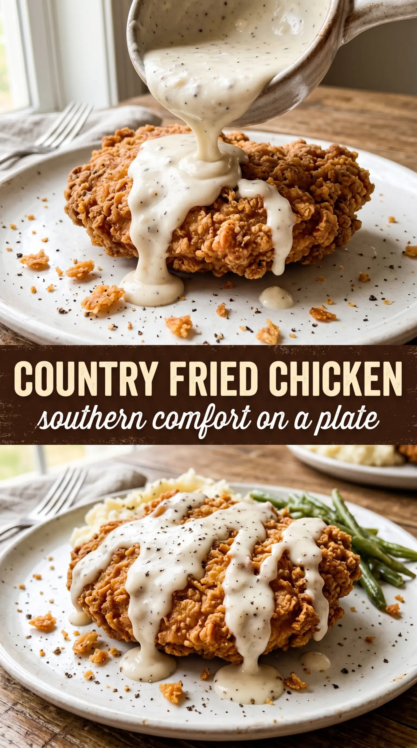 Country Fried Chicken crispy golden gravy
