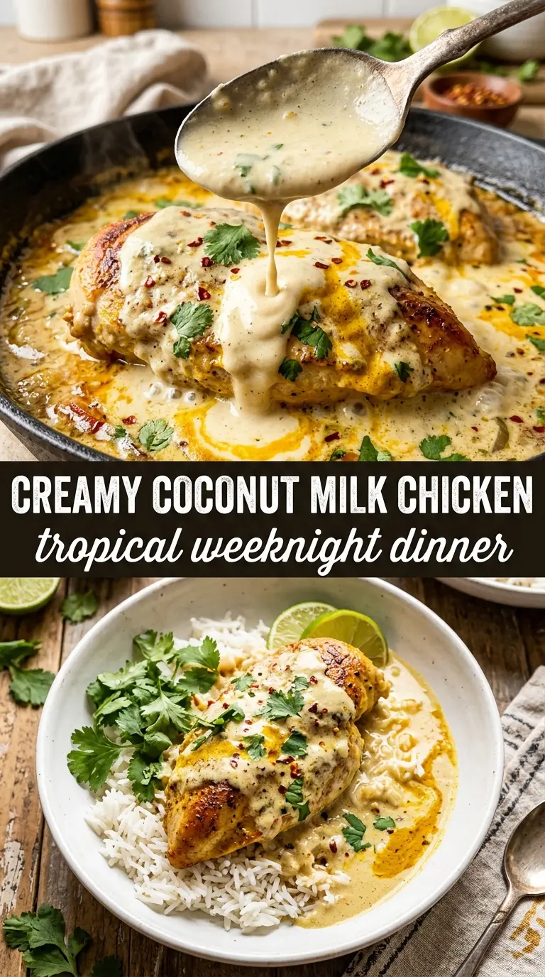 Creamy Coconut Milk Chicken golden coconut sauce, ginger, cilantro