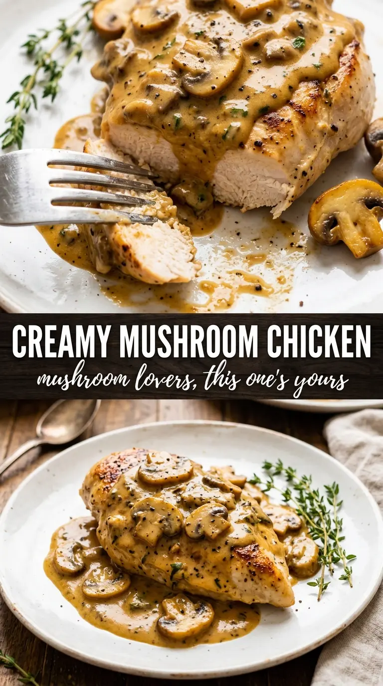 Creamy Mushroom Chicken, skillet dinner, silky sauce