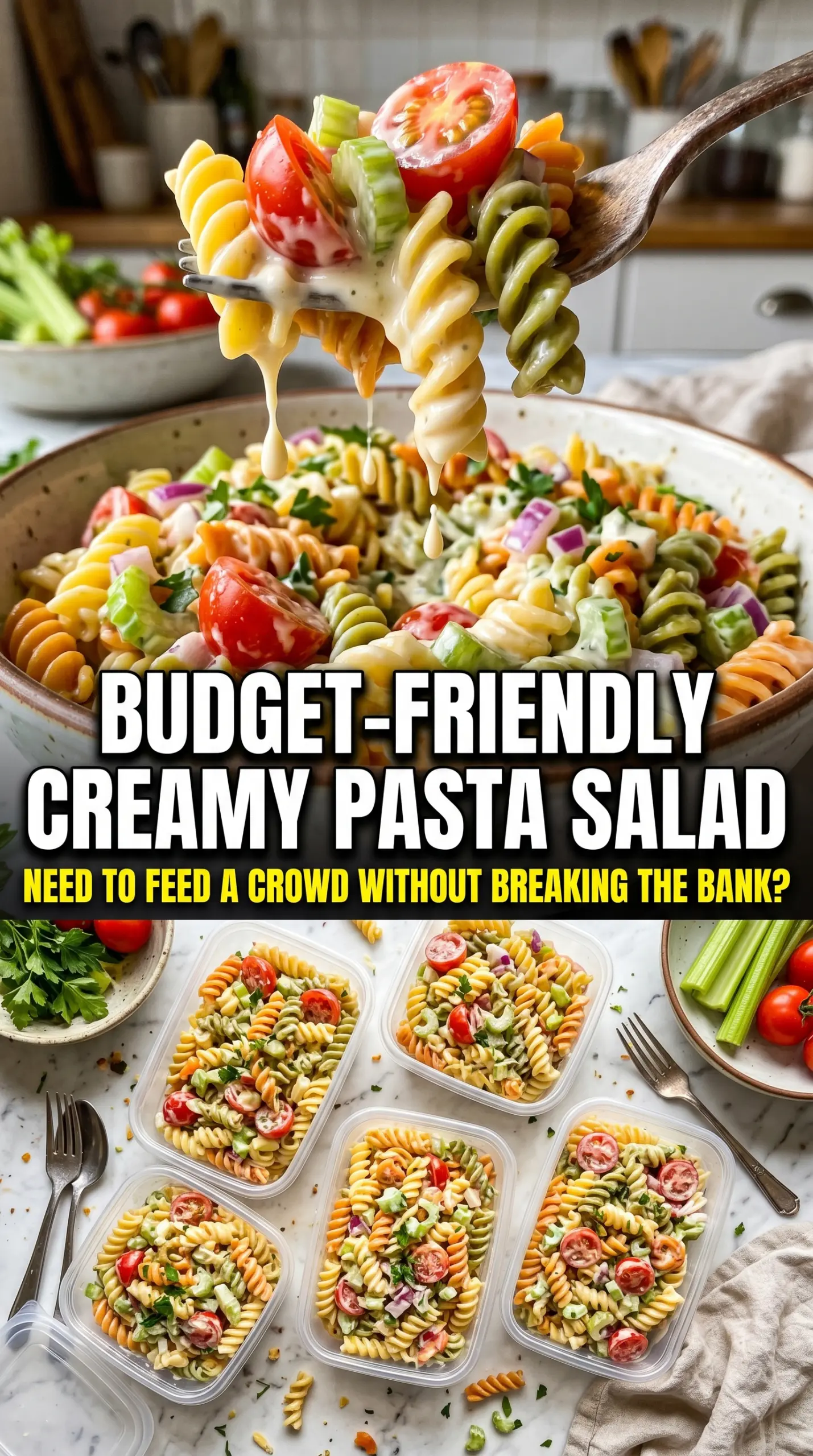 Creamy Pasta Salad colorful creamy vibrant