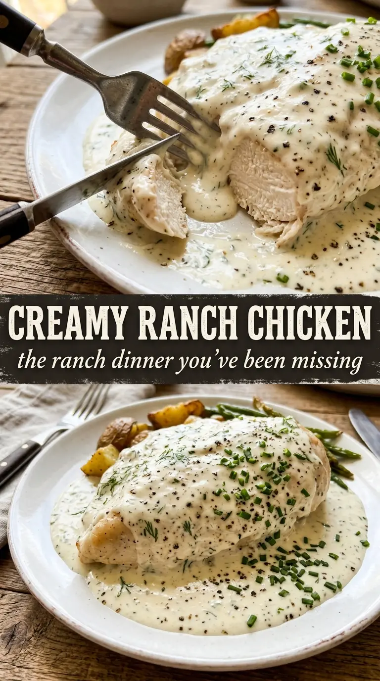 Creamy chicken dish with herbs and sauce