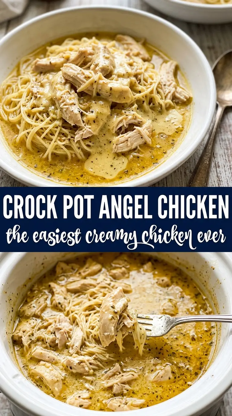 Crock Pot Angel Chicken creamy tender pasta