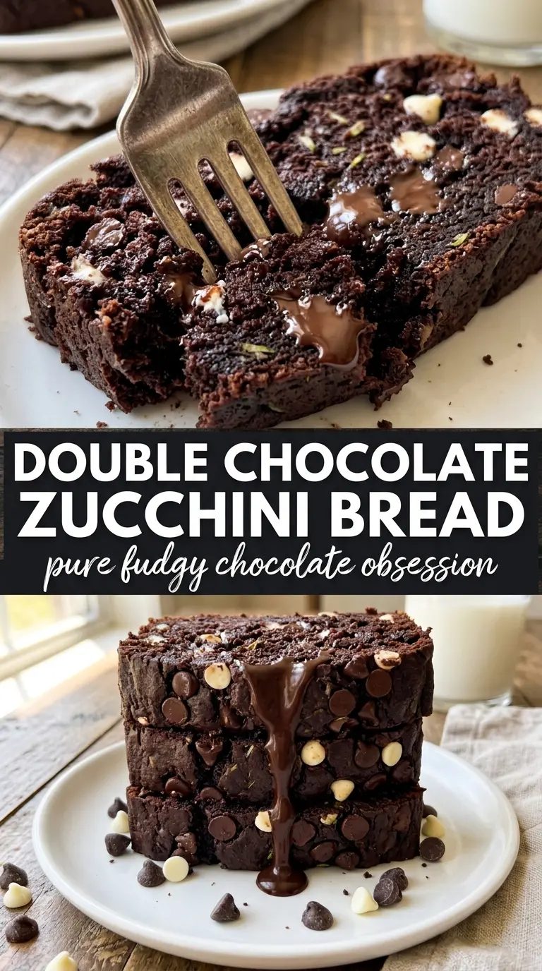 Double Chocolate Zucchini Bread fudgy chocolate chip loaf