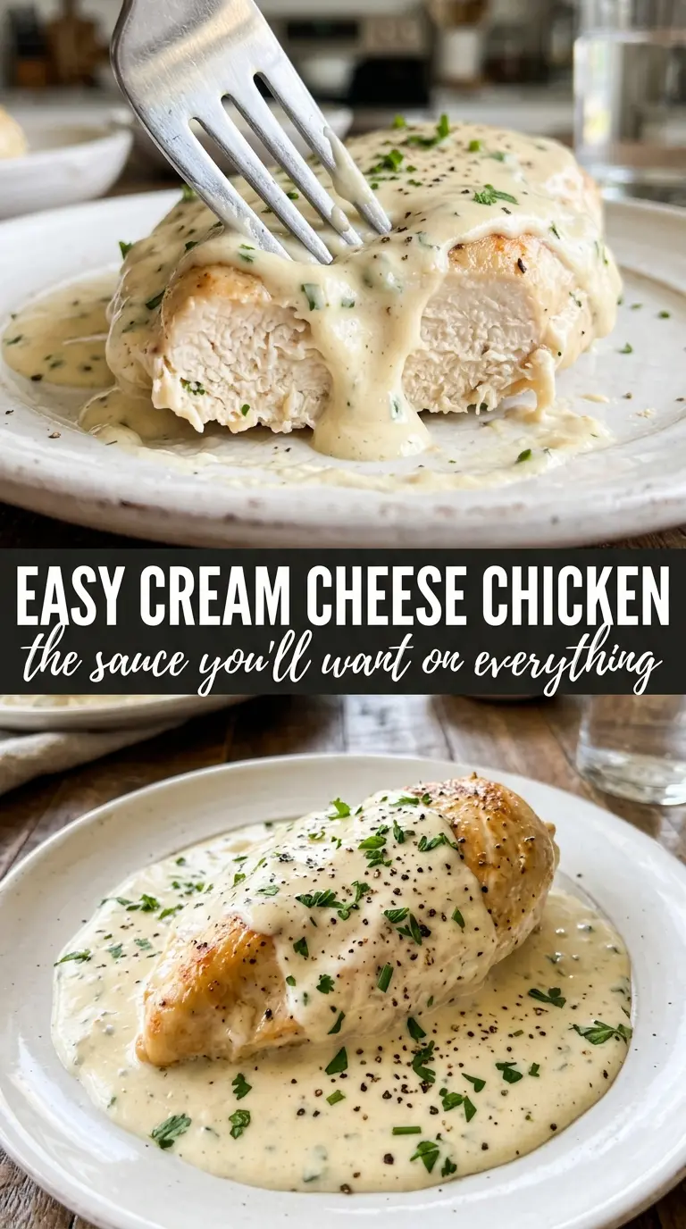 Easy Cream Cheese Chicken creamy tangy skillet