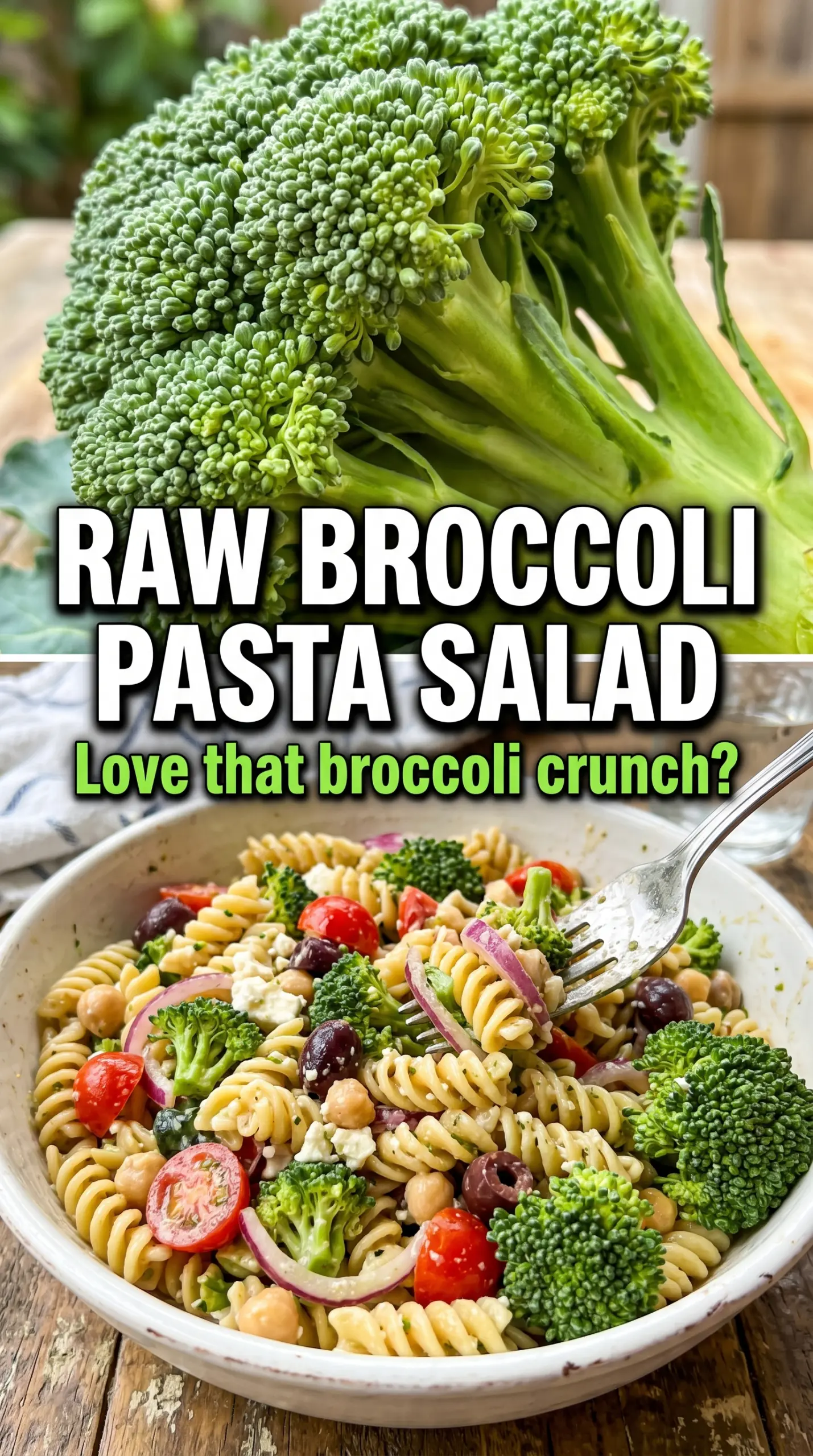 Fresh Broccoli Pasta Salad bright crunchy creamy