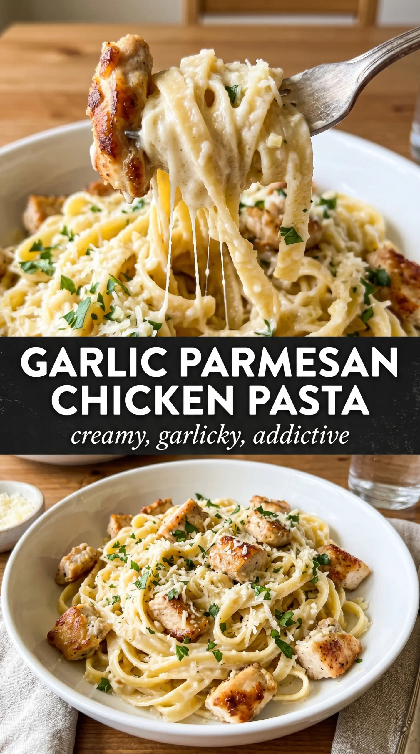 Garlic Parmesan Chicken Pasta creamy chicken pasta