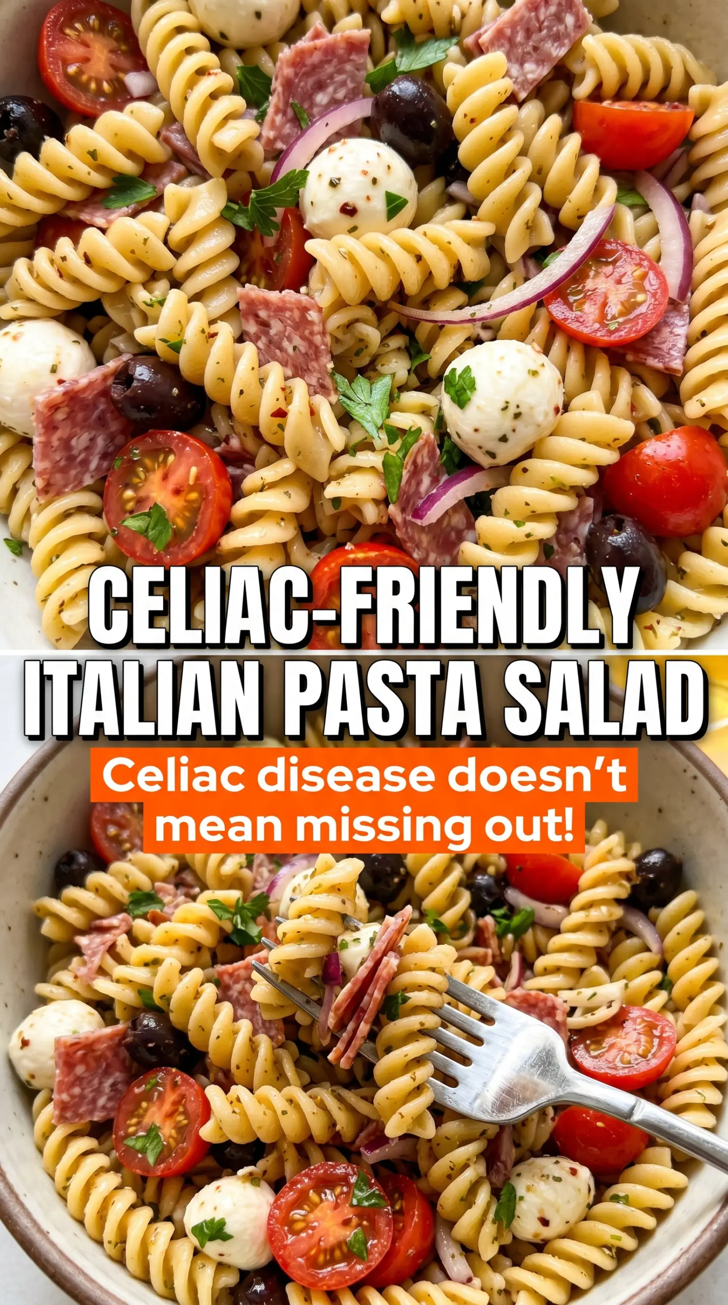 Gluten-free Italian Pasta Salad colorful gluten-free pasta