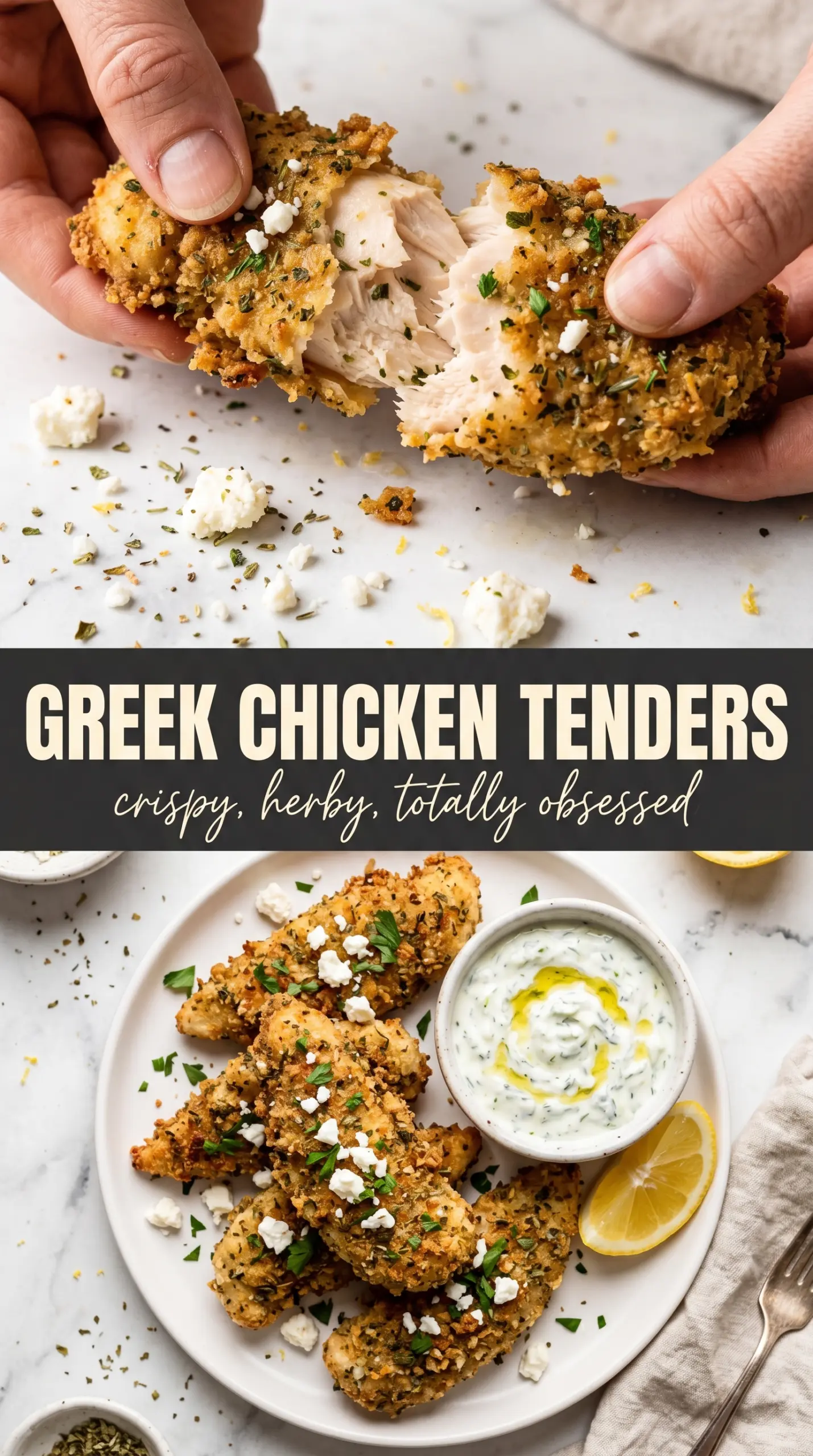 Greek chicken tenders lemon oregano
