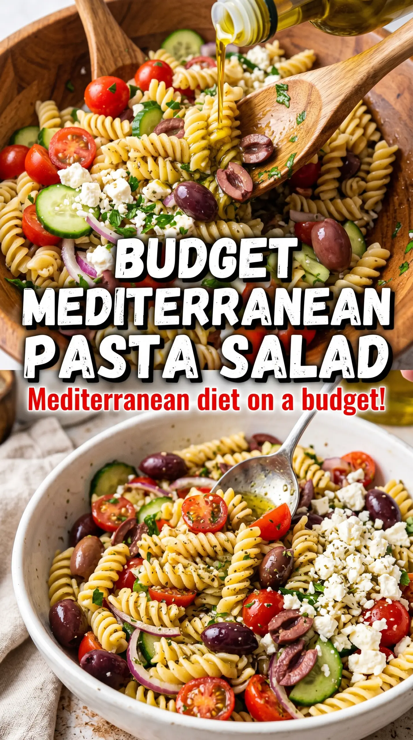 Greek Pasta Salad lemony feta olives