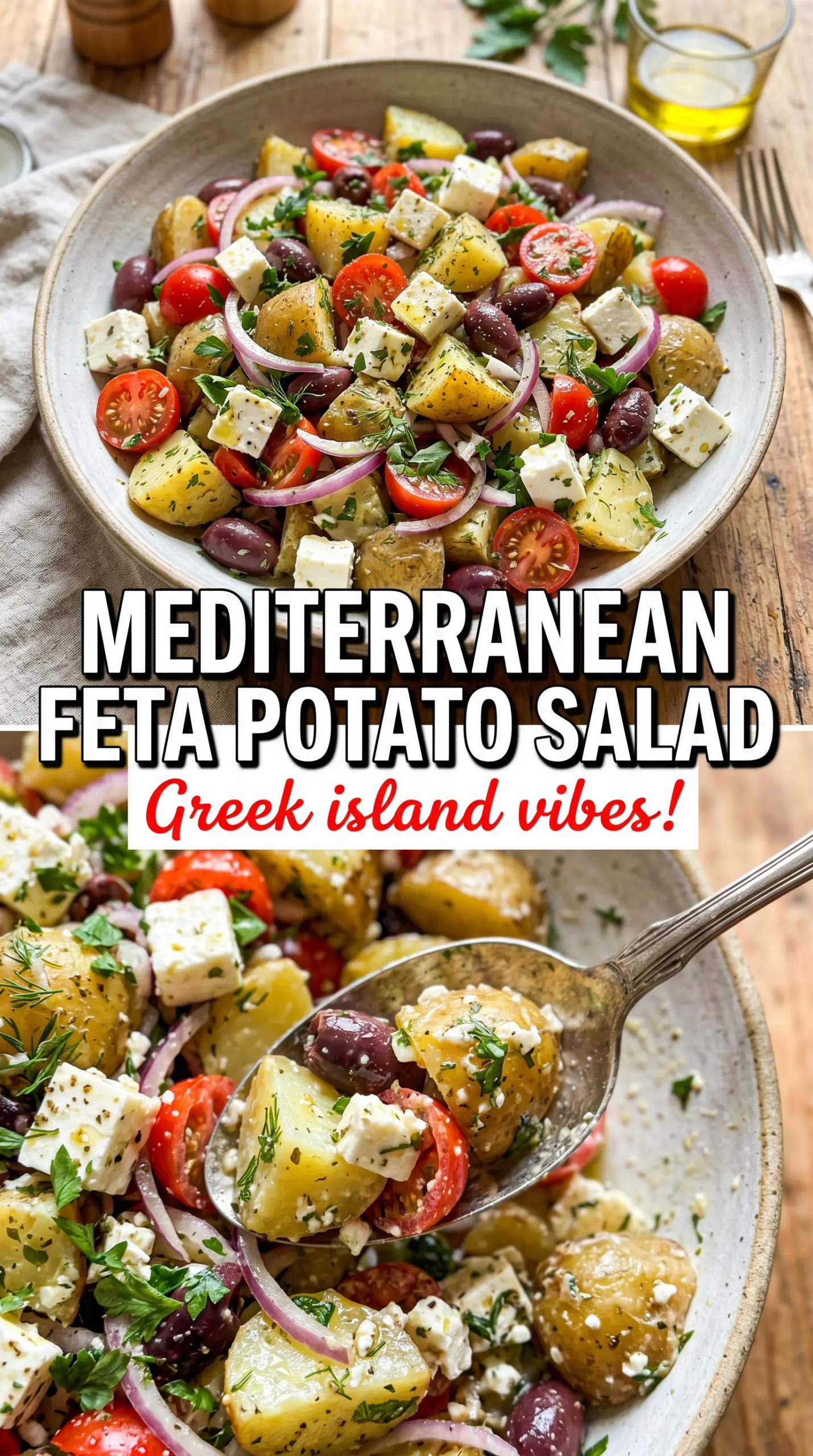 Potato and Feta Salad Greek-style lemon herb