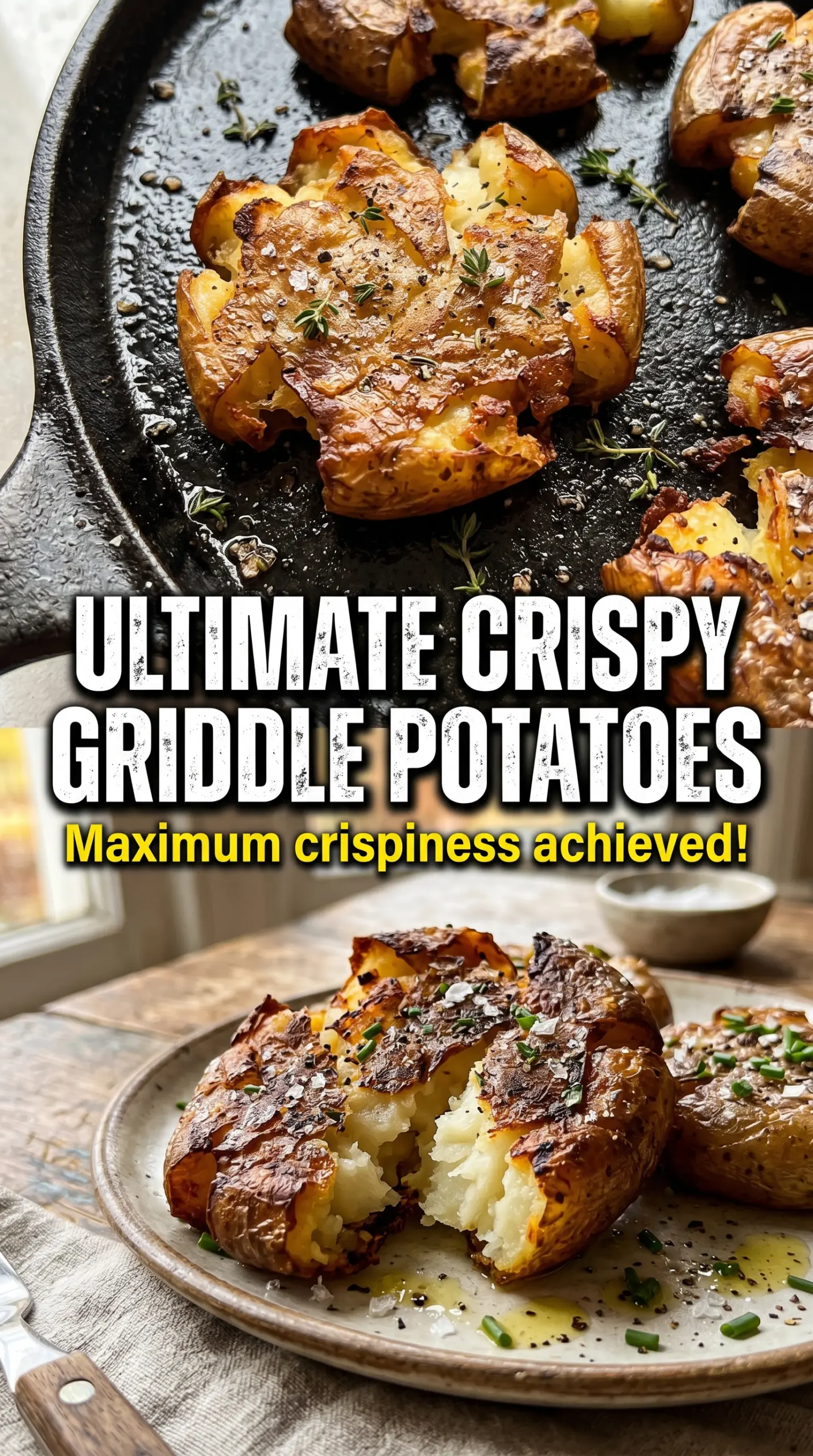 Griddle smashed potatoes crispy loaded