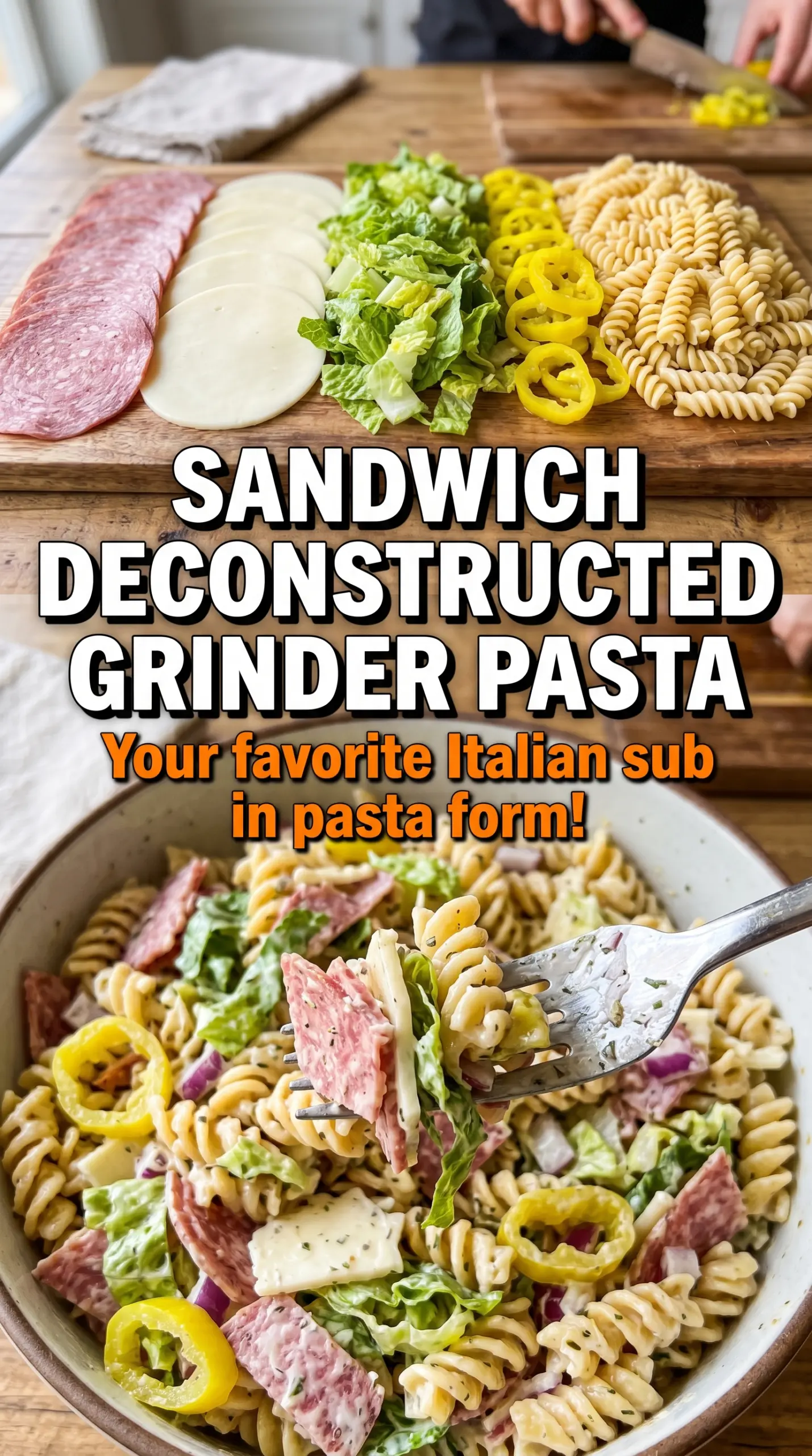 Italian Grinder Pasta Salad deli-style, creamy, colorful
