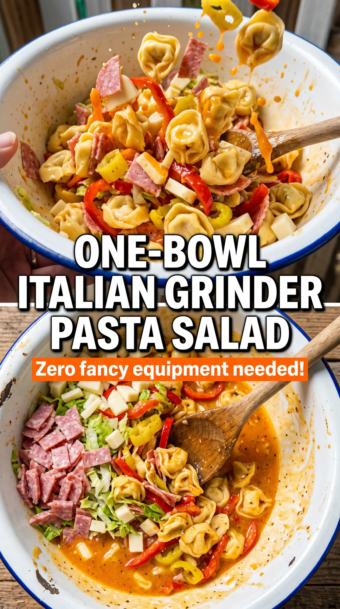 Italian Grinder Tortellini Salad cheesy deli-style
