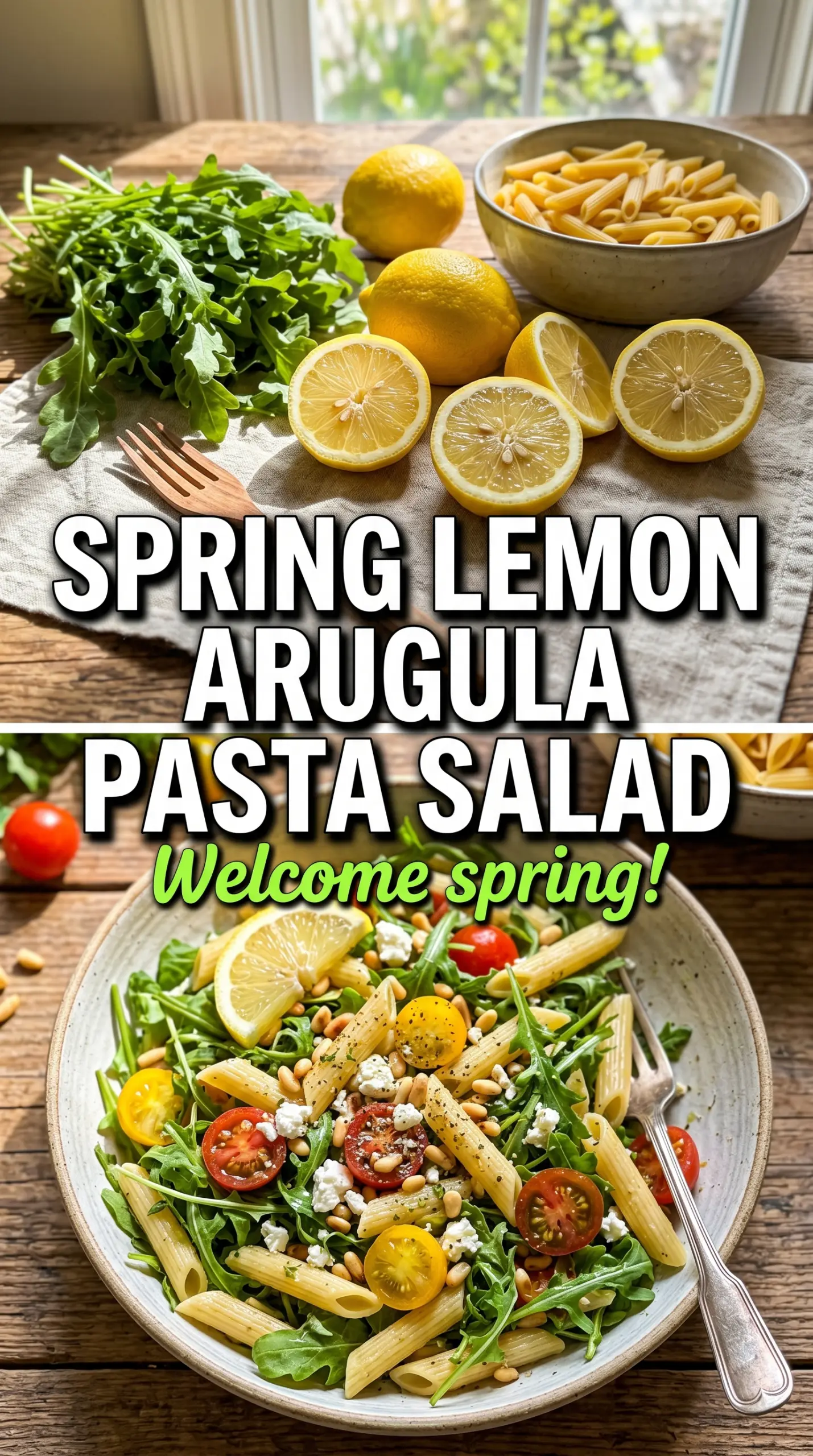 Lemon Arugula Pasta Salad bright citrus fresh