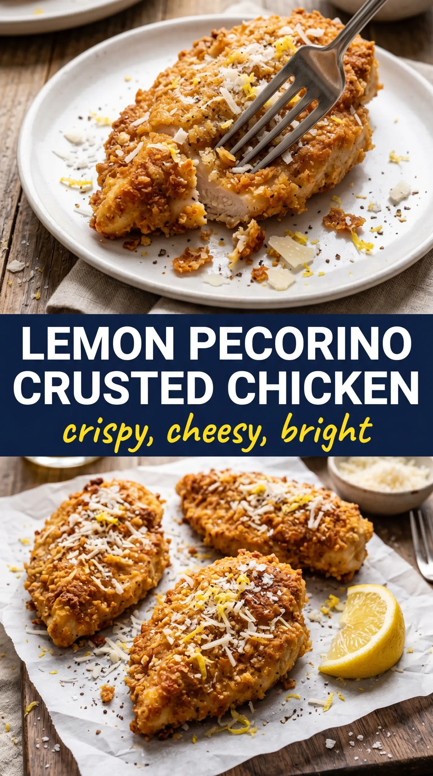 Lemon Pecorino Crusted Chicken crispy golden citrus