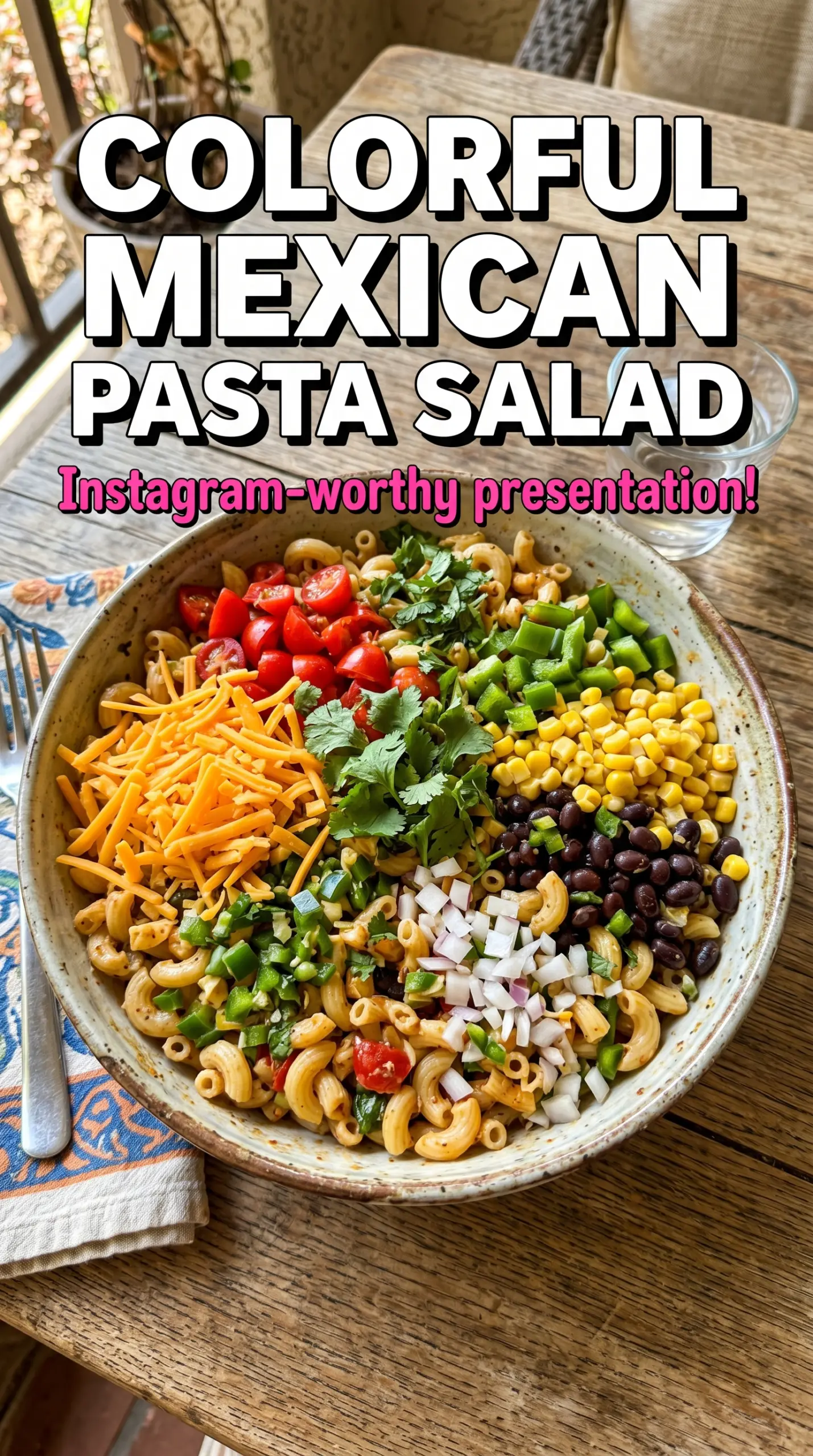 Mexican Pasta Salad colorful creamy