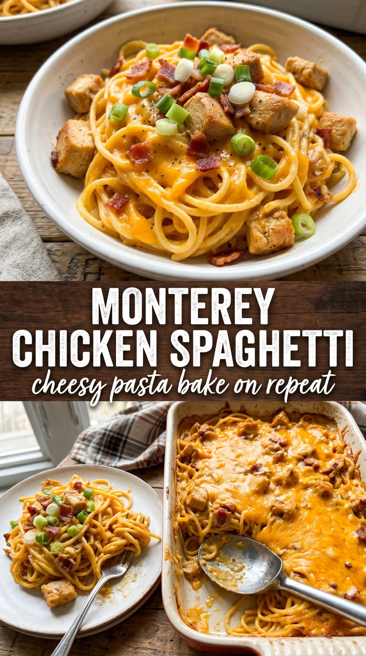 Monterey chicken spaghetti creamy cheesy bacon
