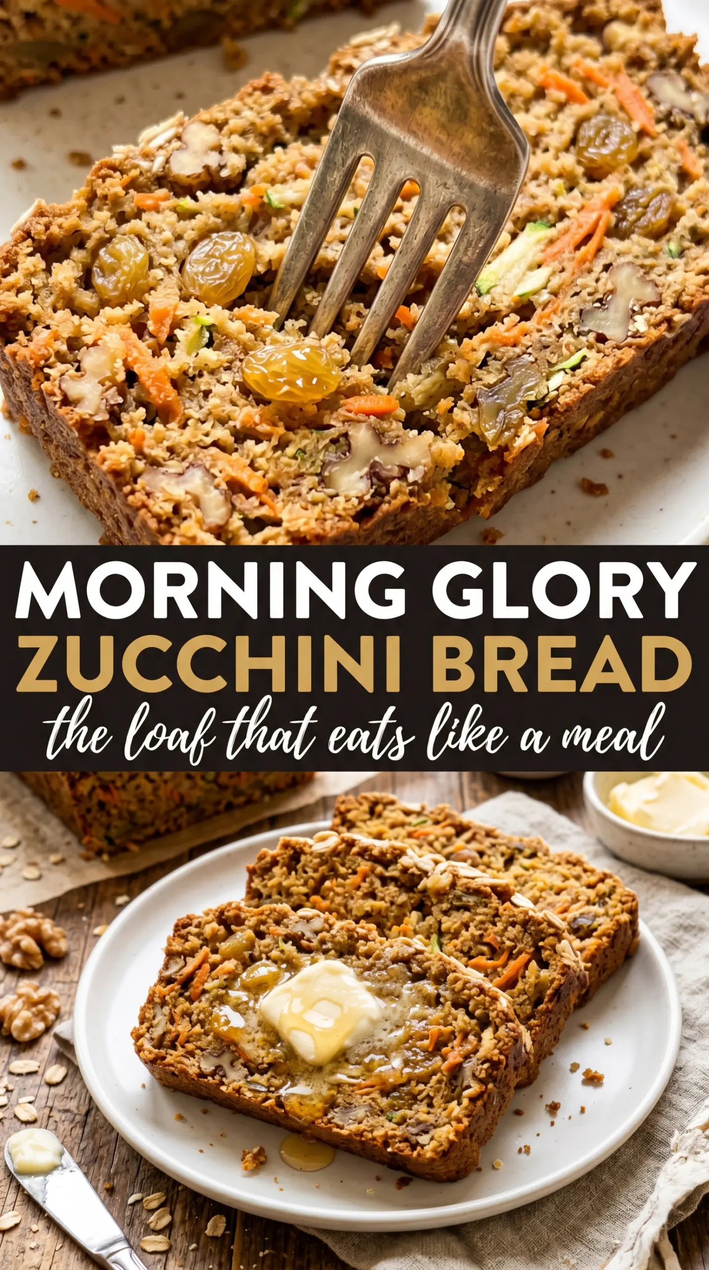 Morning Glory Zucchini Bread colorful texture-packed loaf