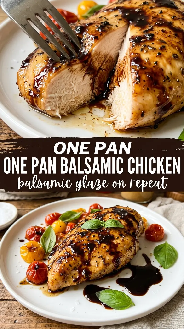 One Pan Balsamic Chicken glossy skillet glazed chicken thighs