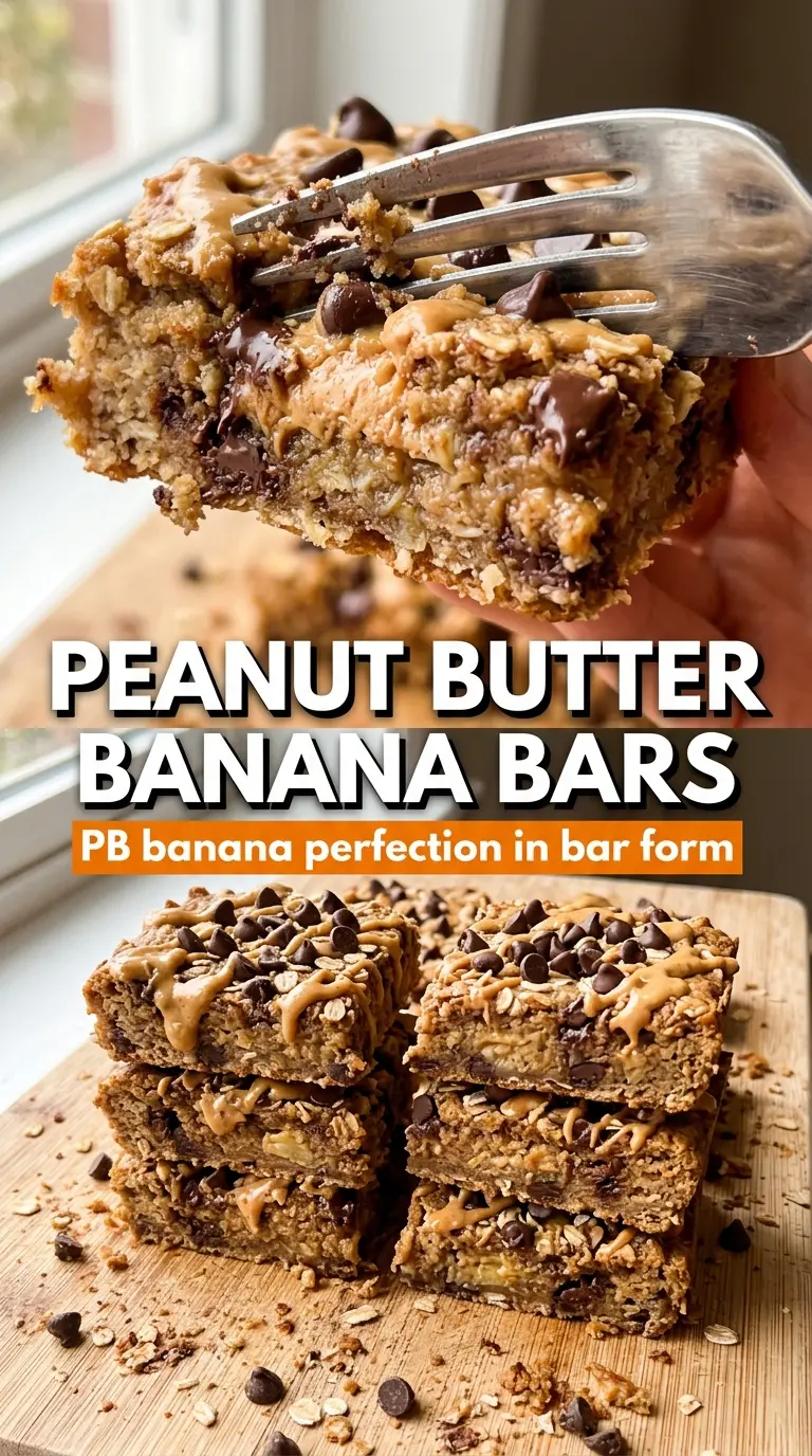 Peanut Butter Banana Bars fudgy chocolate-drizzled