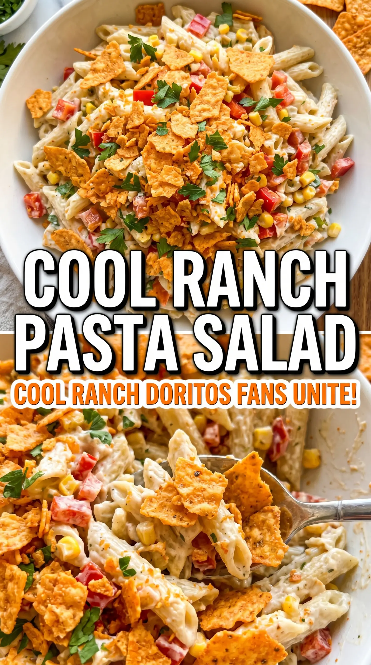 Ranch Pasta Salad creamy bacon-cheddar