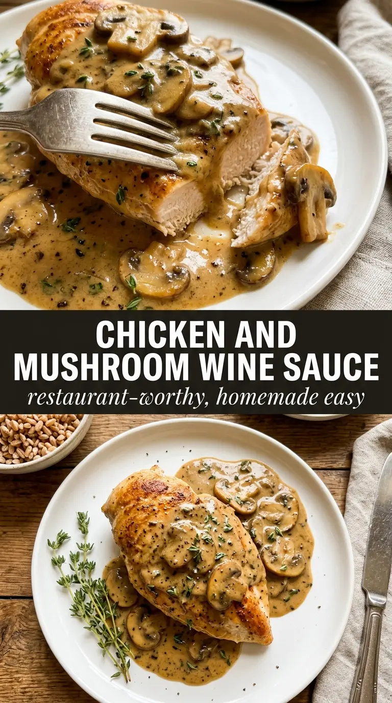 Baked chicken with sauce and herbs