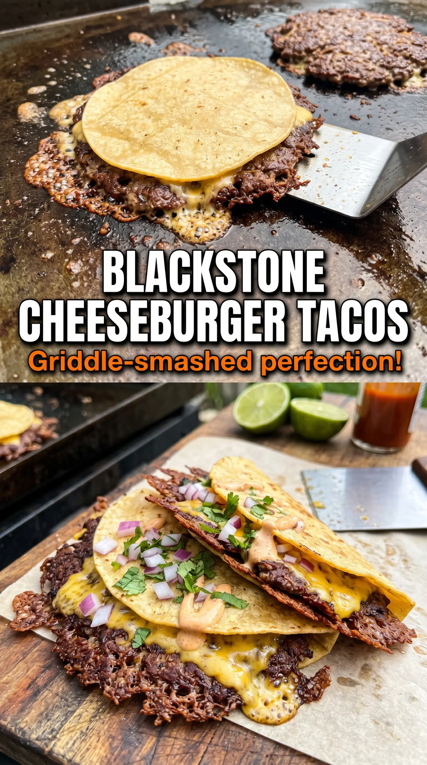 Smashed cheeseburger tacos crispy beef cheesy