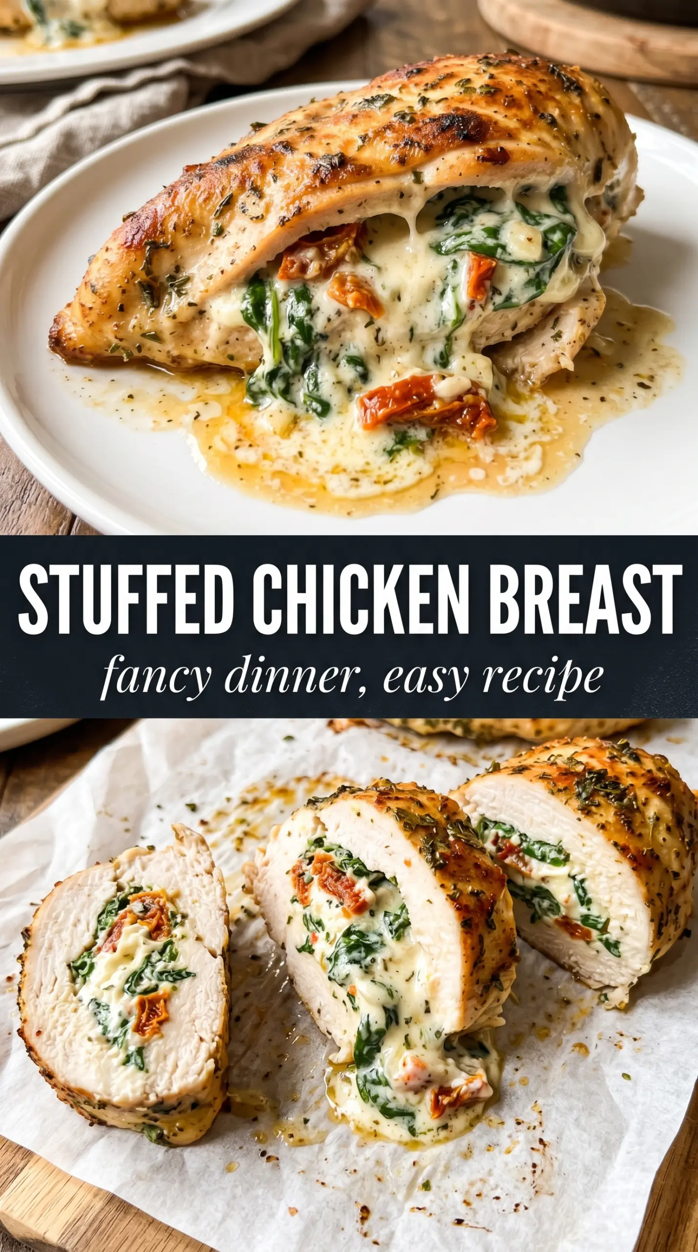 Baked chicken with sauce and herbs