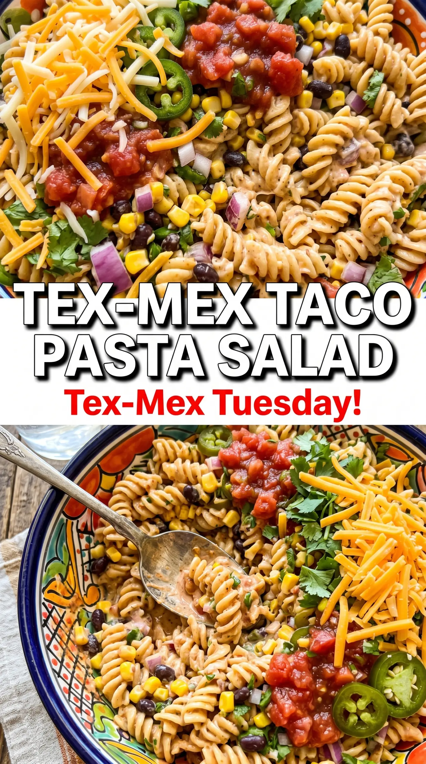 Taco Pasta Salad creamy cheesy crunchy