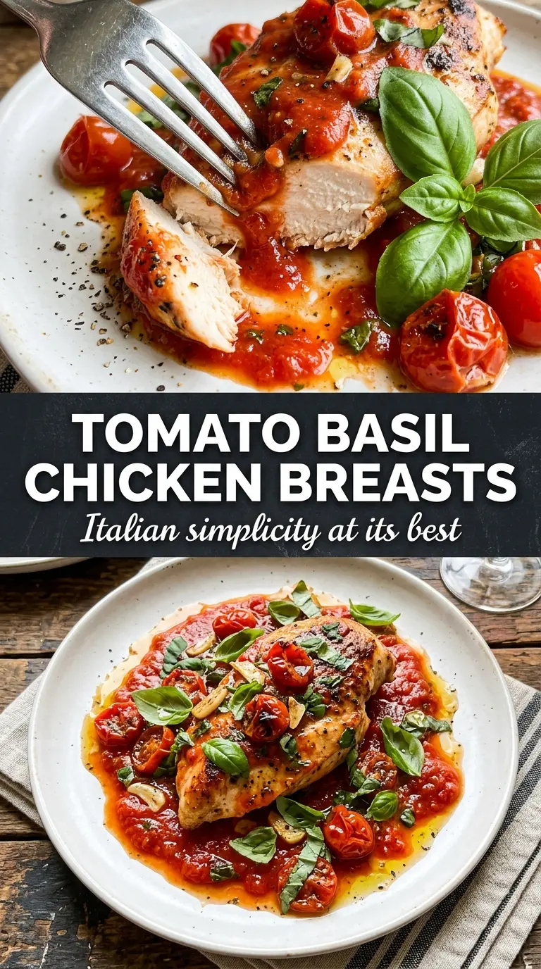 Baked chicken with sauce and herbs