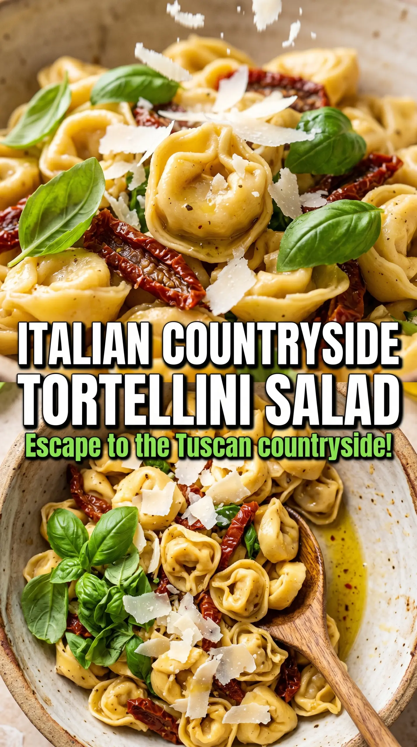 Tuscan Tortellini Salad colorful balsamic
