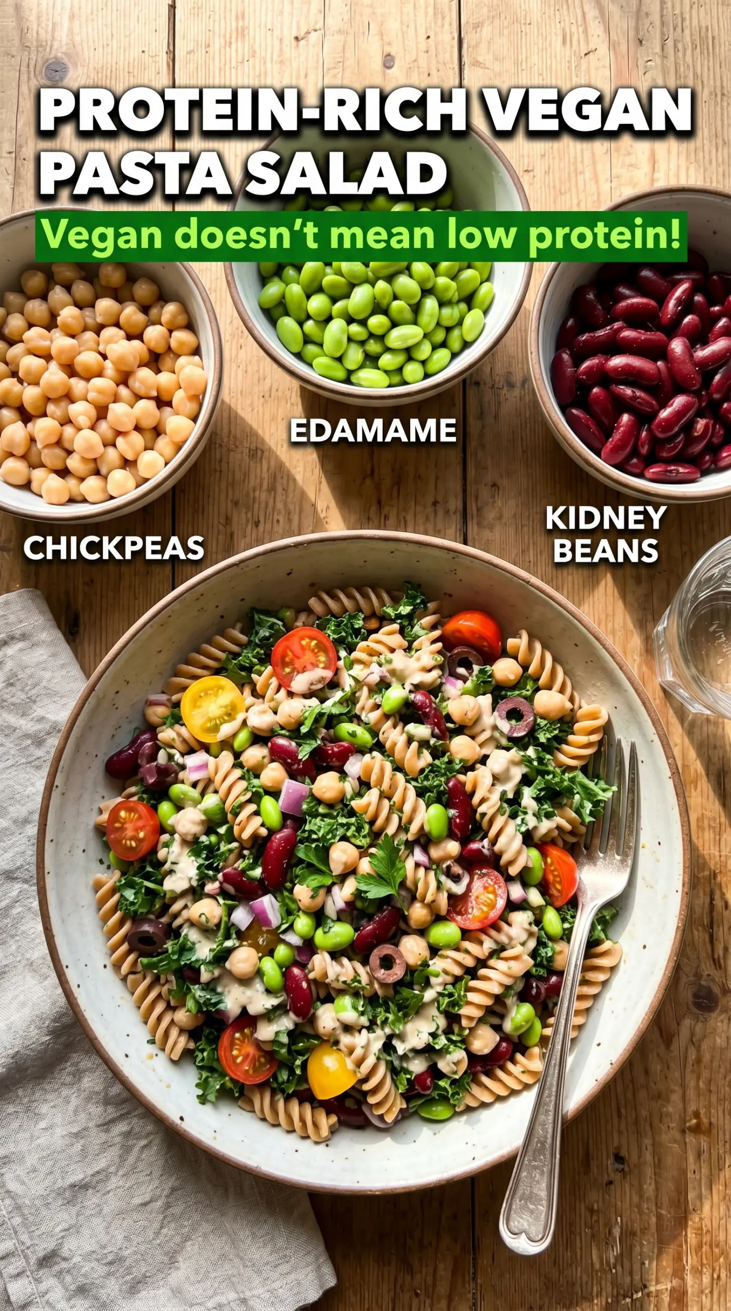 Vegan Pasta Salad colorful creamy