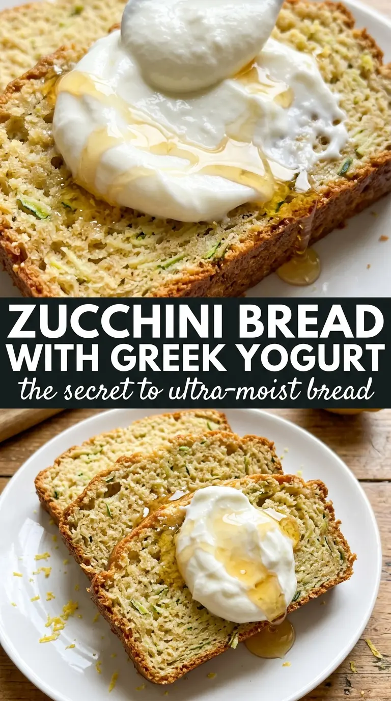 Zucchini Bread with Greek Yogurt moist tender golden