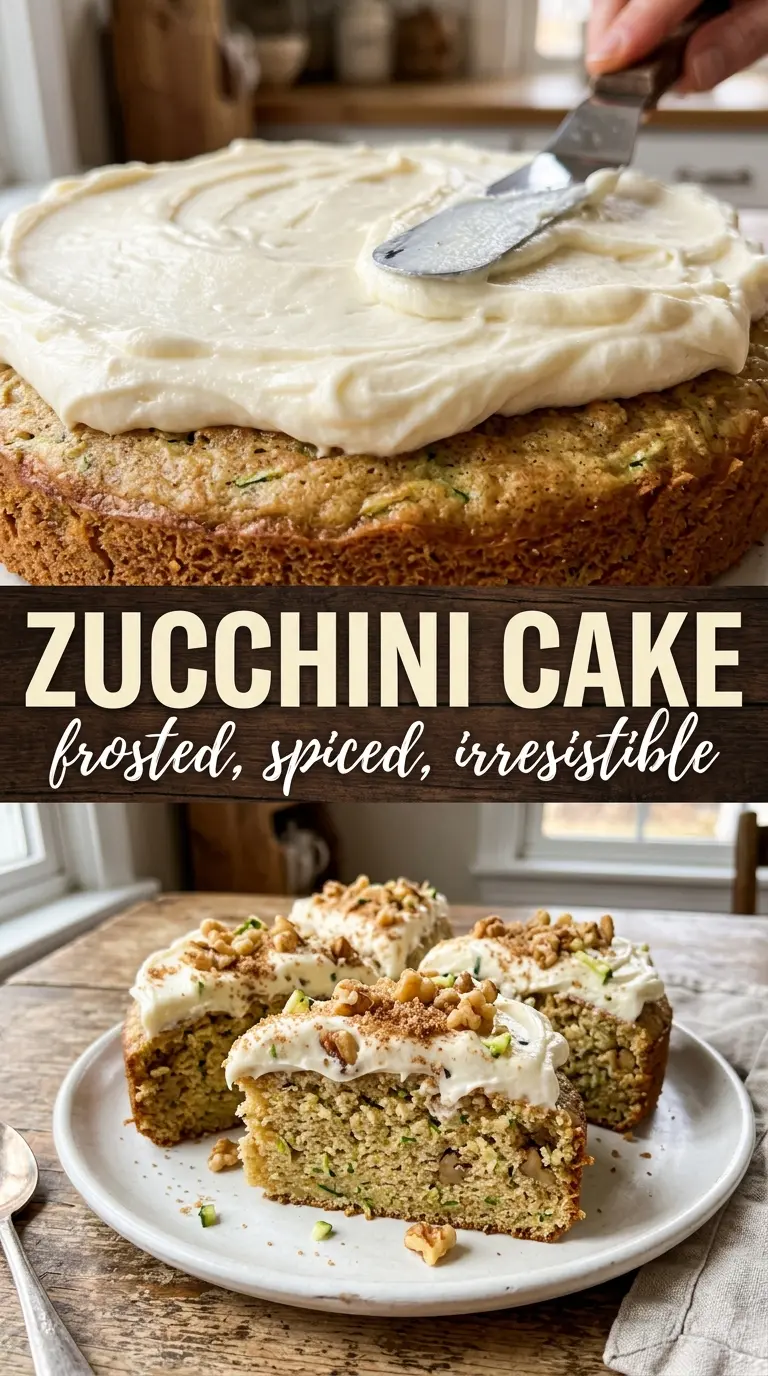 Zucchini Cake with Cream Cheese Frosting, spiced moist sheet cake