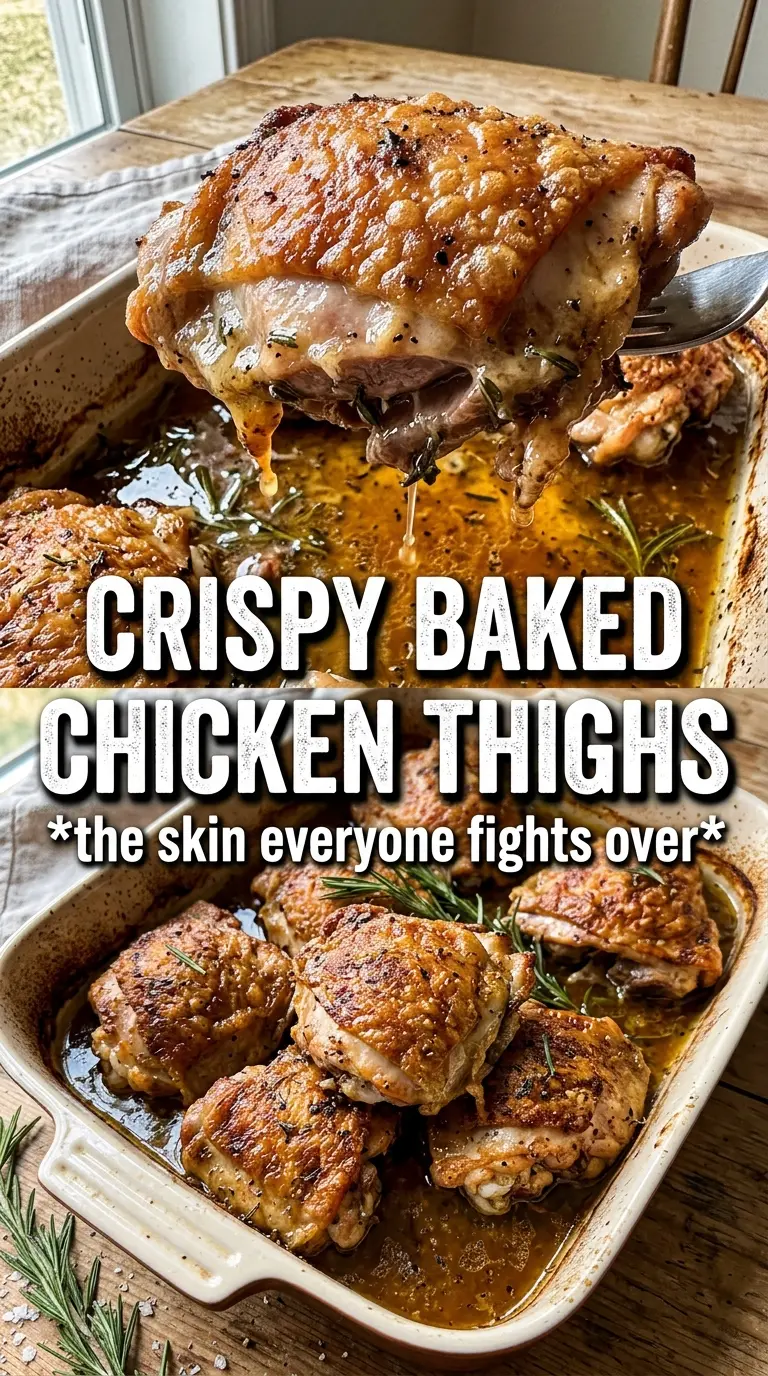 Baked Chicken Thighs crispy juicy golden