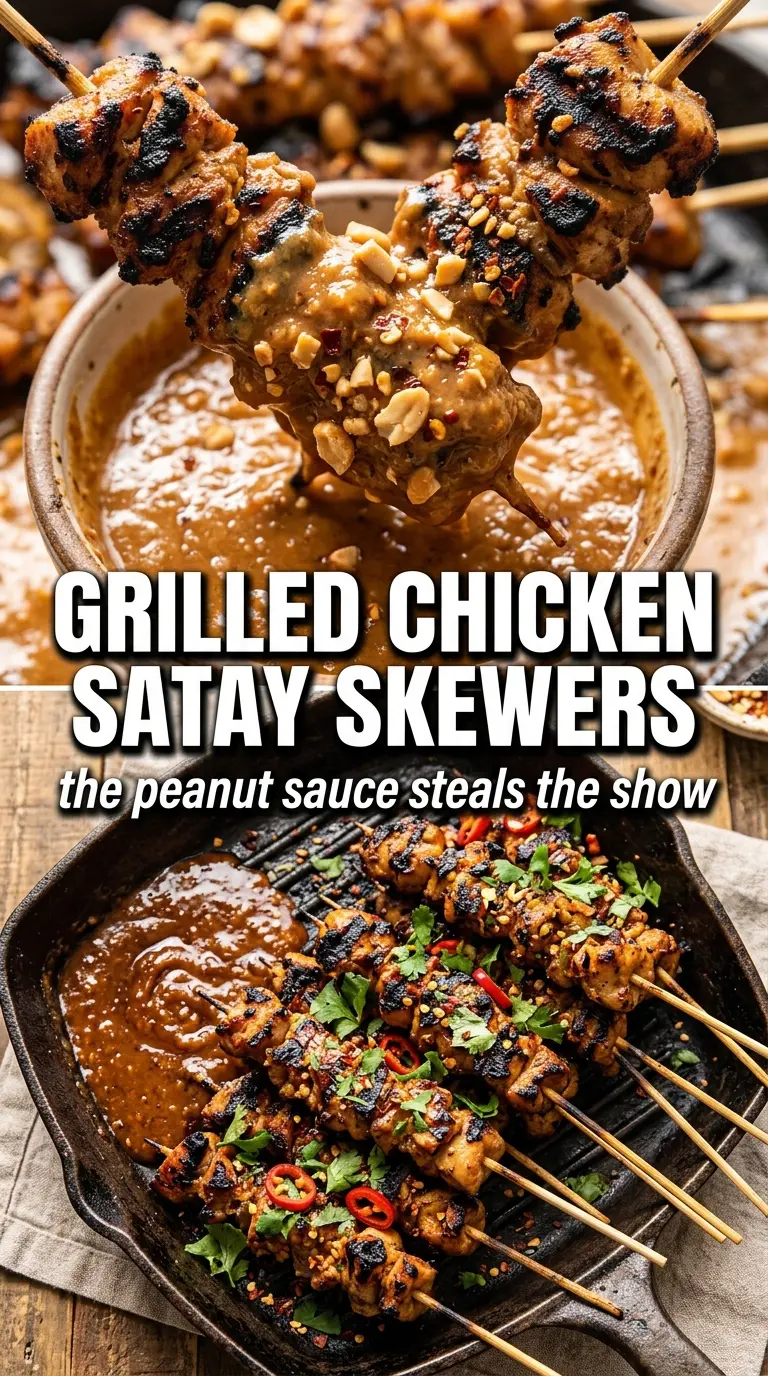 Chicken Satay With Peanut Sauce savory grilled